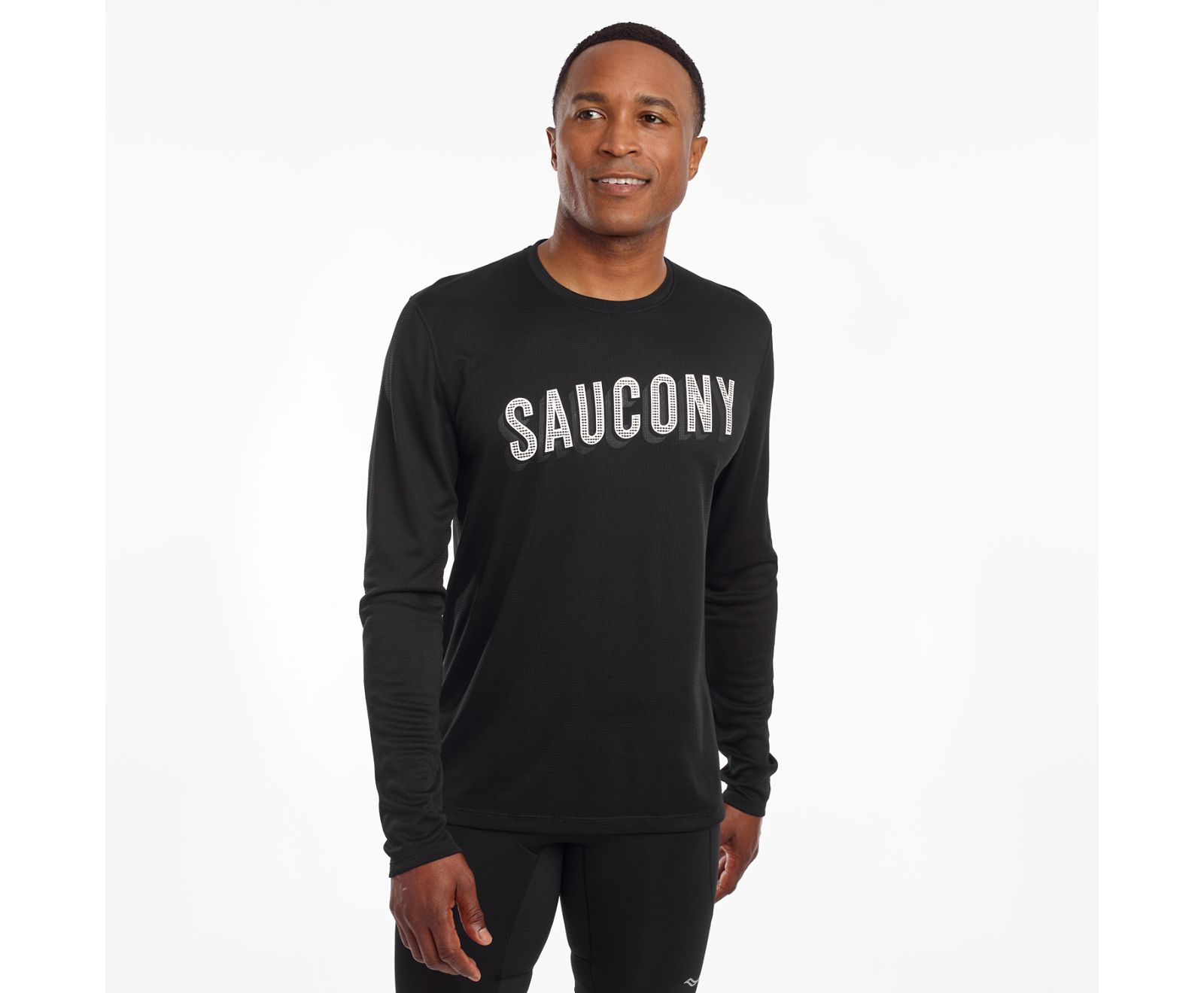 Men's Saucony Stopwatch Long Sleeve Shirts Black | Singapore 633OKIR